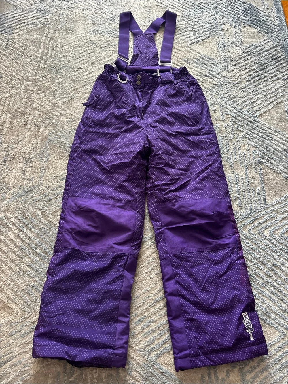 32 Degrees Purple Kids Snow Overalls with Adjustable Suspenders